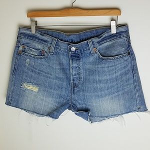 Distressed Levi's shorts